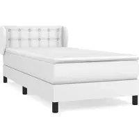 vidaXL Boxspring met matras kunstleer wit 100x200 cm