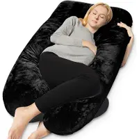 EarKings Zijslaperkussen - 140x80cm - Zwart - U vorm - Zonder inhoud