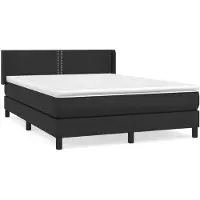 vidaXL Boxspring met matras kunstleer zwart 140x190 cm