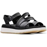 Clarks Clarksvoor vrouwen. 26181473 Tuscan Strap leren sandalen zwart (36), Leer, 3 tot 5 cm, Gesp, Casual