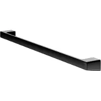 Keuco ROSE Badlakenhouder om vast te lijmen of te boren, made in Germany, van metaal, zwart mat, 80 cm breed, lijmset inbegrepen, handdoekhouder voor badkamer of sauna, wandmontage