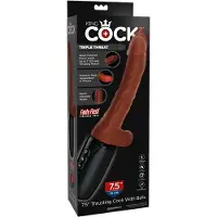 King Cock Plus 7,5 - dildo vibrator met ballen - bruin