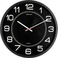 Unilux MEGA wandklok, diameter 57,5 cm, quartz uurwerk, zwart