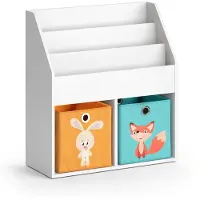 Vicco Luigi Kinderboekenkast – 72 x 79 cm met 2 vouwboxen opt.1 Wit