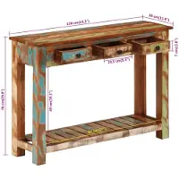 vidaXL Wandtafel 110x30x76 cm massief gerecycled hout