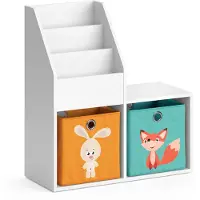 Vicco Luigi Kinderboekenkast – 72 x 79 cm Mini, met 2 vouwboxen opt.1 Wit