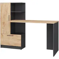 Vicco Bureau Tomy Antraciet/gouden eik 150 x 59 cm, Model 54579