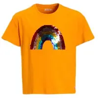Orange stars T-shirt met pailletten oranje Meisjes Katoen Ronde hals Meerkleurig - maat 158/164 - glitter