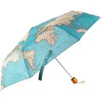 Sass & Belle Vintage Wereldkaart Paraplu - Opvouwbare Paraplu met Wereldkaart van