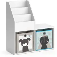 Vicco Luigi Kinderboekenkast – 30.9 x 79 cm Mini, met 2 vouwboxen opt.4 Wit