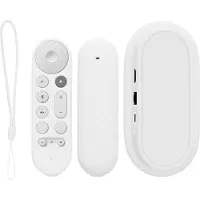 Kwmobile hoes voor afstandsbediening en streamingapparaat - Beschermcase geschikt voor Google TV Streamer 4K - Van silicone in wit