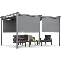 Garden Point Pergola's La Palma 3x4 met rolgordijnen antraciet