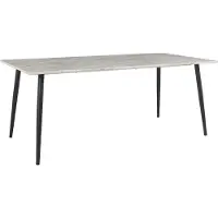 DOMUS Mimmi-Eettafel - Marmerlook/Zwart