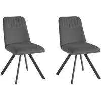 Notio Living Bella-Eetkamerstoel - Lichtgrijs Fluweel - Set van 2