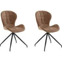DOMUS Nova-Eetkamerstoel - Set van 2 - Cappuccino