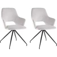 DOMUS Tracy-Fauteuil - 2 Pack - Grijs Velours