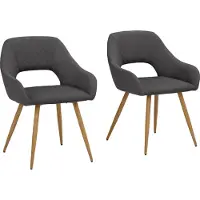 Notio Living Fleur-2-Eetkamerstoel - Set van 2 - Antraciet