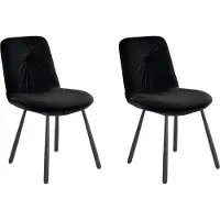 DOMUS Meryl-Eetkamerstoel - Set van 2 - Zwart Fluweel