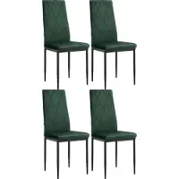 DOMUS Melly-Eetkamerstoel - Donkergroen - Set van 4