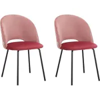 DOMUS Nagoya-Eetkamerstoel - Roze - Set van 2