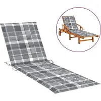 vidaXL Ligbedkussen200x60x3 cm oxford stof ruitpatroon grijs
