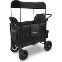 Wonderfold W2LUX Bolderkar - Kinderwagen voor 2 - Opvouwbaar - Zwart (Draagvermogen tot 90kg)