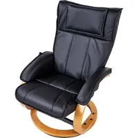 Beliani MAJESTIC - Massagefauteuil met hocker - Zwart - Kunstleer