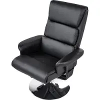 Beliani LEGEND - Relaxfauteuil met voetenbank - Zwart - Kunstleer