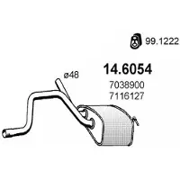 ASSO 14.6054 Uitlaat middendemper