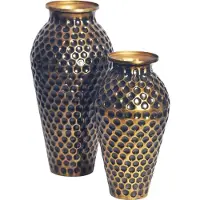 Wohnling Vaas goud aluminium amphora set 2