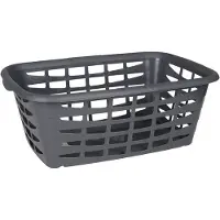Urban Living 5Five Kunststof wasmand - grijs - 40 liter - 66 x 45 x 24 cm - manden voor wasgoed