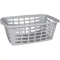 Urban Living 5Five Kunststof wasmand - lichtgrijs - 40 liter - 66 x 45 x 24 cm - manden voor wasgoed