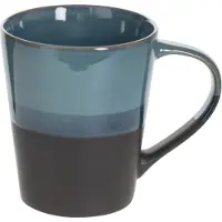 Secret De Gourmet Koffiemokken Lagune - 1x stuks - Keramiek - blauw/grijs - 360 ml - 9 x 10 cm