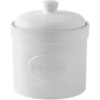 Bia Biscuits Koekjestrommel Mat Wit – Keramiek (Steengoed) – Voorraadpot voor Koekjes – Keuken Opbergpot – Matte Jars Collectie