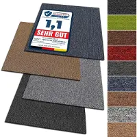 Floordirekt Tapijttegels Moscow - 50x50cm - Zelfdragend - 4 Delige Set - 1m² - Slijtvaste Tapijtvloer met Hoogwaardige Lussenpool voor Thuis & op Kantoor - Antistatisch met Bitumen Rug - Donkerbruin