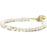 CO88 Collection CO88 Colection 8CB-91078 Stalen Armband met Kralen - Dames - Parel - 17 cm