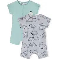 MINOTI Rompertje/body blauw / grijs / wit