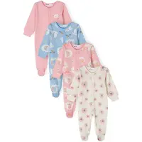 MINOTI Rompertje/body blauw / lichtroze / wit