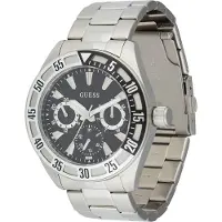 GUESS Analoog horloge 'Letterman' zwart / zilver