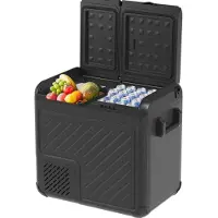 Auronic Koelbox – 2 Koelzones – 55 liter – 67 x 40,5 x 56,7 cm – Zwart/Grijs