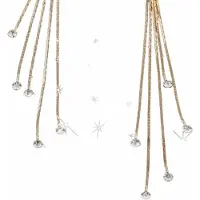 Charme Bijoux Lange oorbellen- dubbel- strass- goudkleurig-