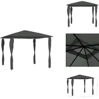 vidaXL Paviljoen met paalafdekkingen, 3x3x2,6 m, antraciet, 160 g/m² - Paviljoenen & feesttenten