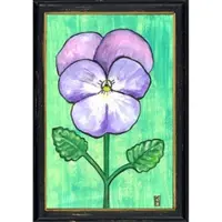 MEA Lijstje hout zwart Lila viooltje, 34x23,5cm