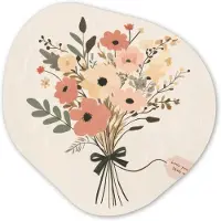 MuchoWow Organische wanddecoratie 40x40 cm - Organisch schilderij Bloemen - Quote - Beige - Lint - Muurdecoratie woonkamer - Kamer decoratie - Schilderijen - Muurcirkel aesthetic