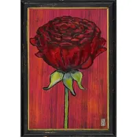 MEA Lijstje hout zwart Rode roos, 34x23,5cm