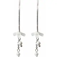 Charme Bijoux Doorsteek Oorbellen - Zilver met Synthetische Parel -