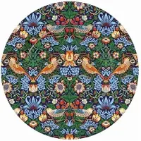 Meander Bord metaal Aardbeien en vogels Ø26cm