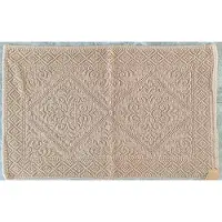 MEA Badmat Jacquard ruit nude beige 45x75cm