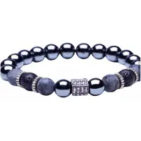 Charme Bijoux Armband-Lava- Strass-Donker grijs -17 cm -