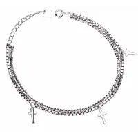 Charme Bijoux Zilveren- Armband-kruis- Extra small- 15 cm- Tripple Cross -